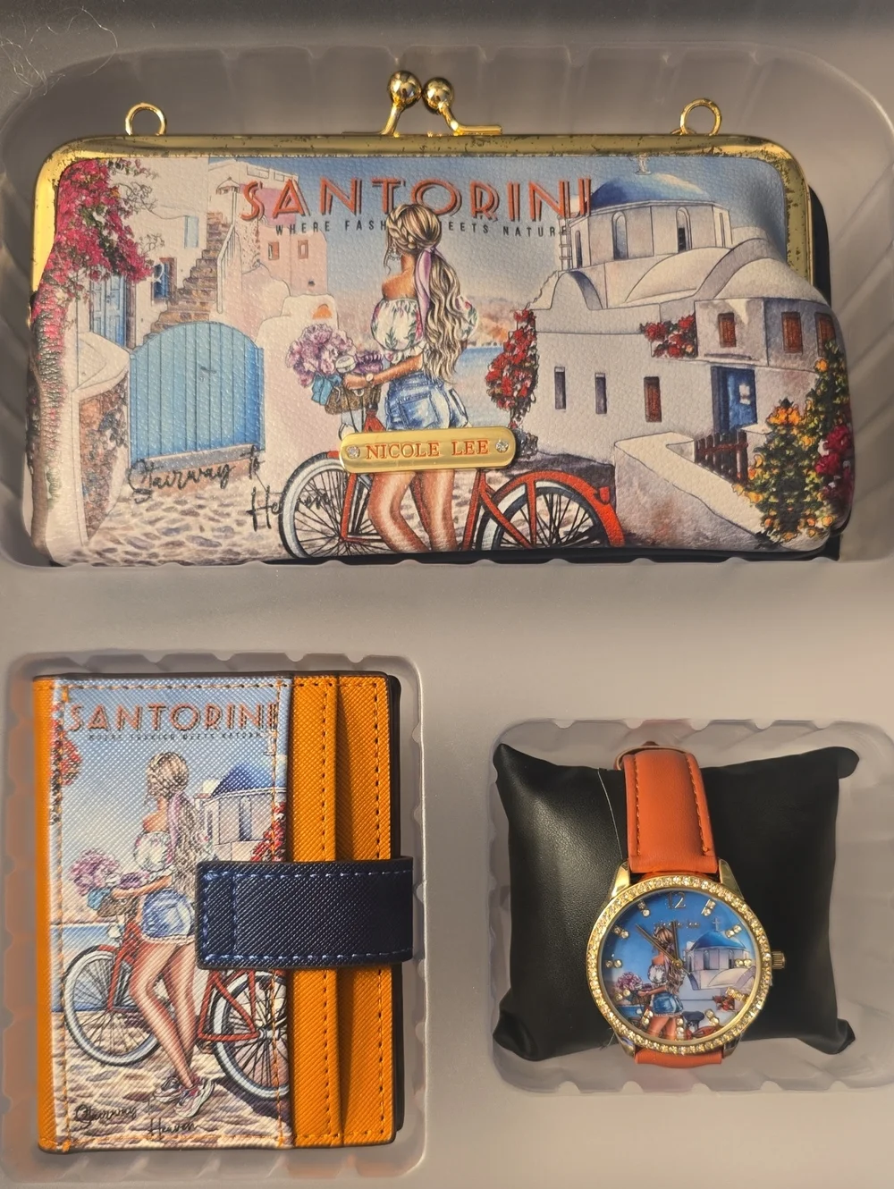 Nicole Lee Santorini Wallet/Bag, Cardholder & Watch Set , Stairway To Heaven New